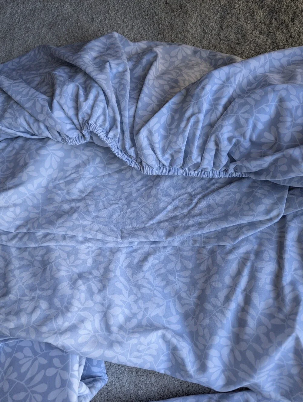 6 Piece King Size  Light Blue Floral  Bedding Set